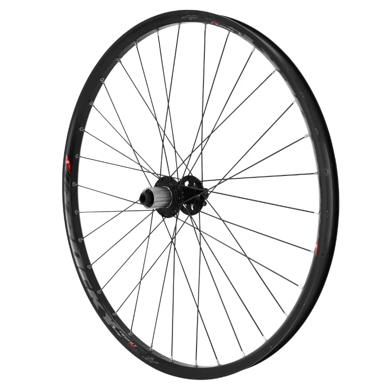 Roue VTT Disque 27.5" Trucky 30 Tubeless Ready Arrière Noir Moyeu Velox Roulement Disque 6 Trous 11-10V Axe Traversant 12-142 Jante 30C 32 Rayons -Poids Max 250 Kg-