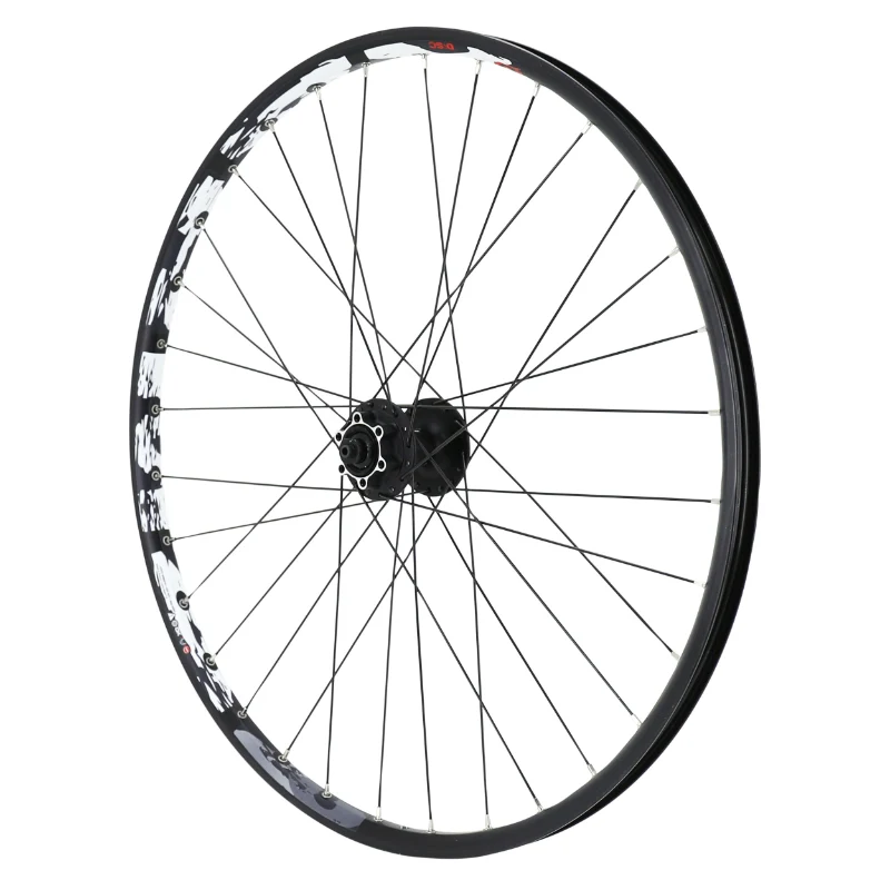 Roue VTT Disque Blocage 26" Karma Avant Noir Moyeu Shimano M475 Disque 6 Trous Noir Rayons Noirs 32 Rayons Jante 21C