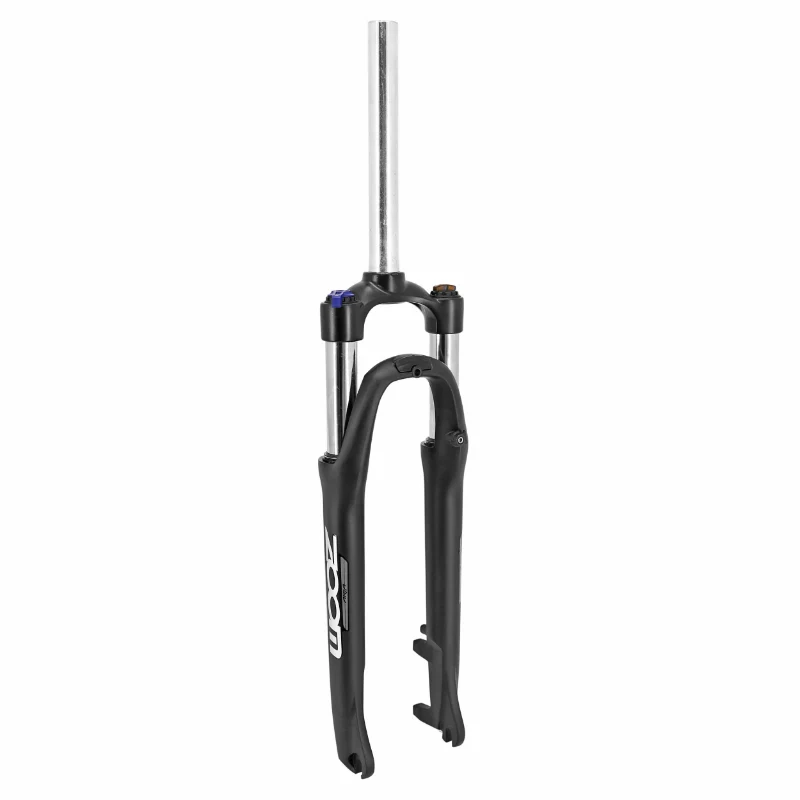 Fourche VTC 28 " 700X35 Zoom 187D Alu Ressort Noir Mat Deb. 65 mm Réglable Pivot Lisse 1"1-8-28,6 Extérieur Compatible Disque Avec Fixation Pour Garde Boue Leader Fox Pour Blocage Rapide