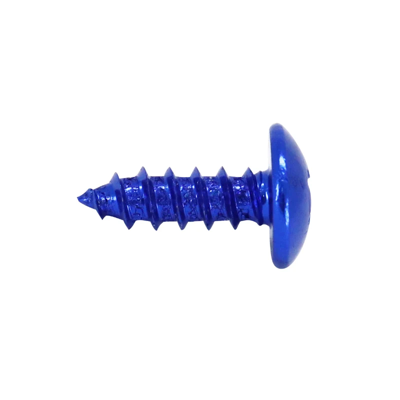 Vis Parker Tête Ronde 5,0 X 12 mm Alu Bleu (Sachet De 10 Pieces)