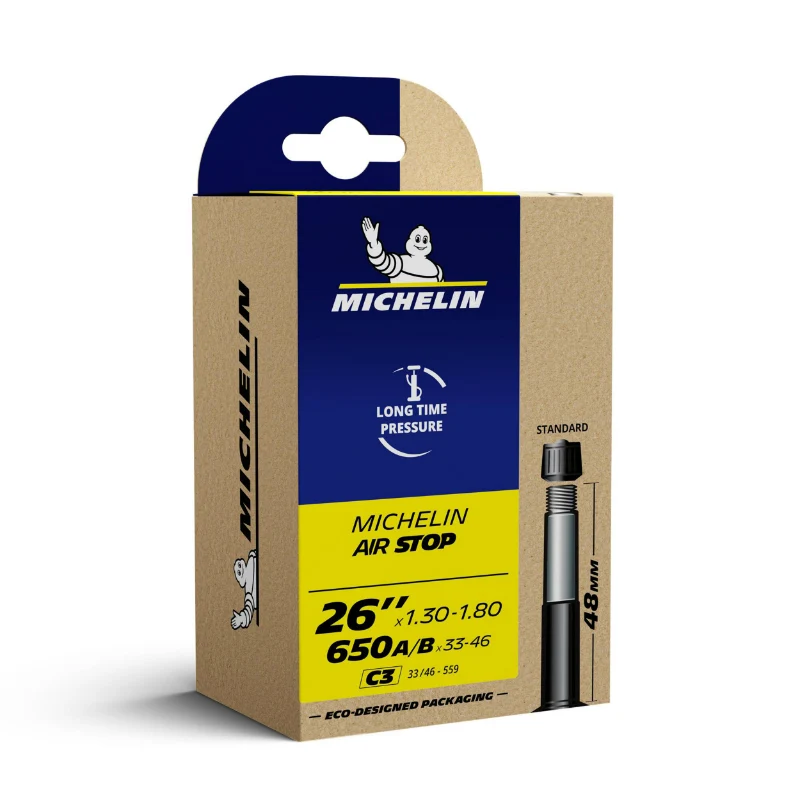 Chambre A Air Vélo 650 A-B 33-46 - 26 X 1.30-1.80 Michelin C3 Valve Standard 48 mm