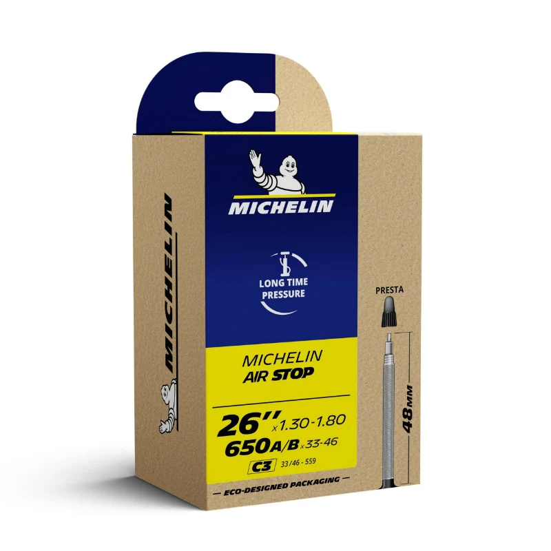 Chambre A Air Vélo 650 A-B 33-46 - 26 X 1.30-1.80 Michelin C3 Valve Presta 48 mm