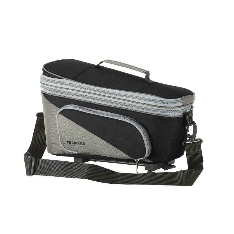 Sacoche Arrière Vélo Racktime Talis Plus Noir Fixation Porte Bagage (L 37 cm X L 22 cm X H 19 cm) - Compatible Systeme Racktime Snapit (Avec Sacoches Laterales)