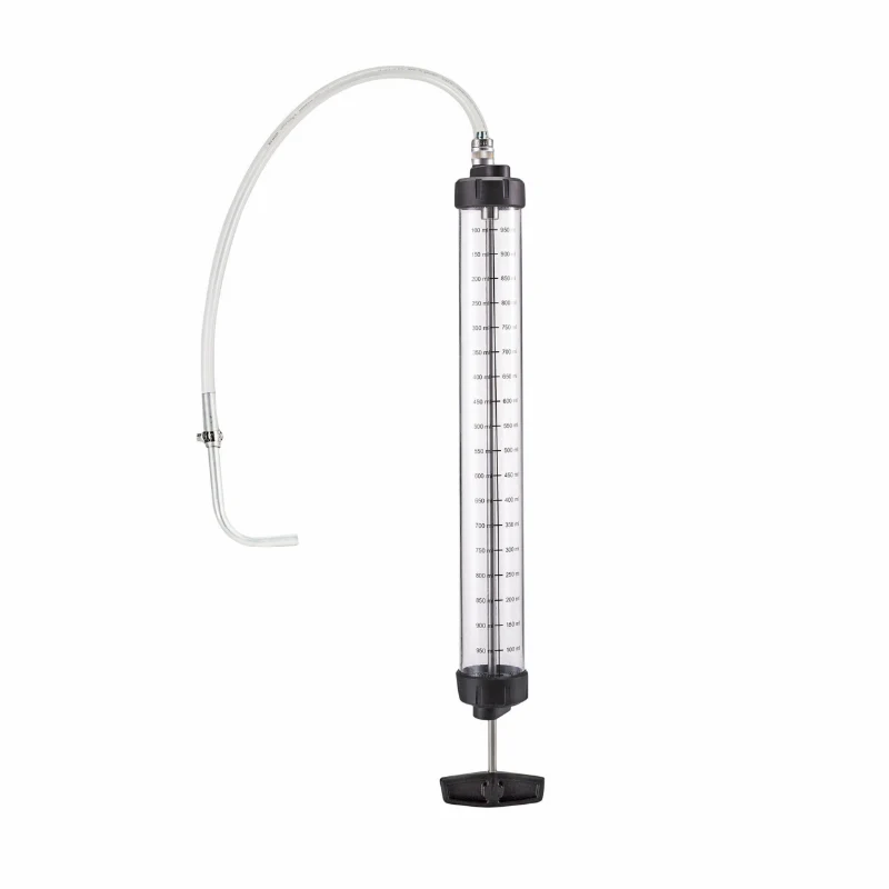 Seringue Huile-Petrole-Gazole-Fuel Pressol Transparent Gradue 1000 Ml Avec Flexible Et Bec Coudé (Vendu A L'Unite)