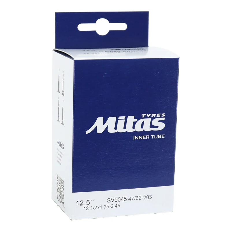 Chambre A Air Vélo 12 1-2 X 2 1-4 Rubena Valve Standard Coudée 90° Et 45° Sens De Roulement (47-62X203)