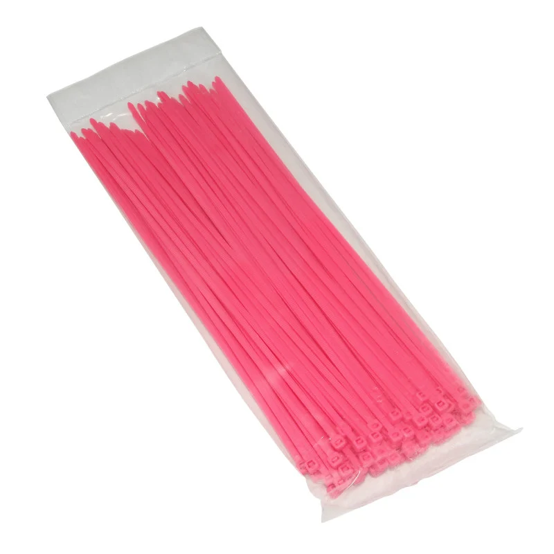 Collier De Serrage Nylon Type Rilsan 3,6X250 mm Rose Fluo (Vendu Par 100) -P2R-