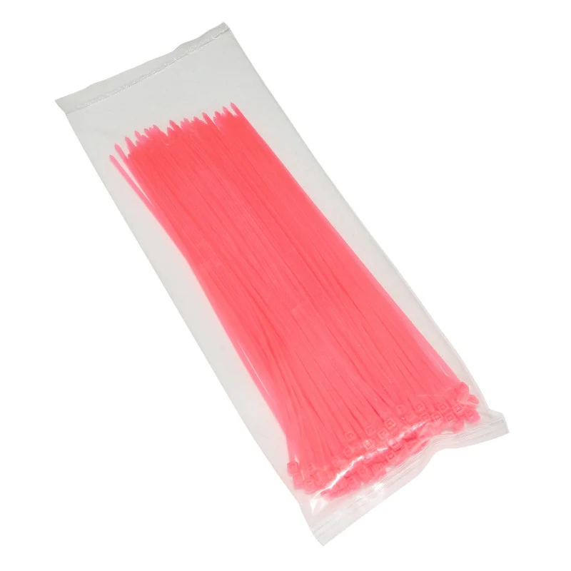 Collier De Serrage Nylon Type Rilsan 2,5X200 mm Rose Fluo (Vendu Par 100) -P2R-