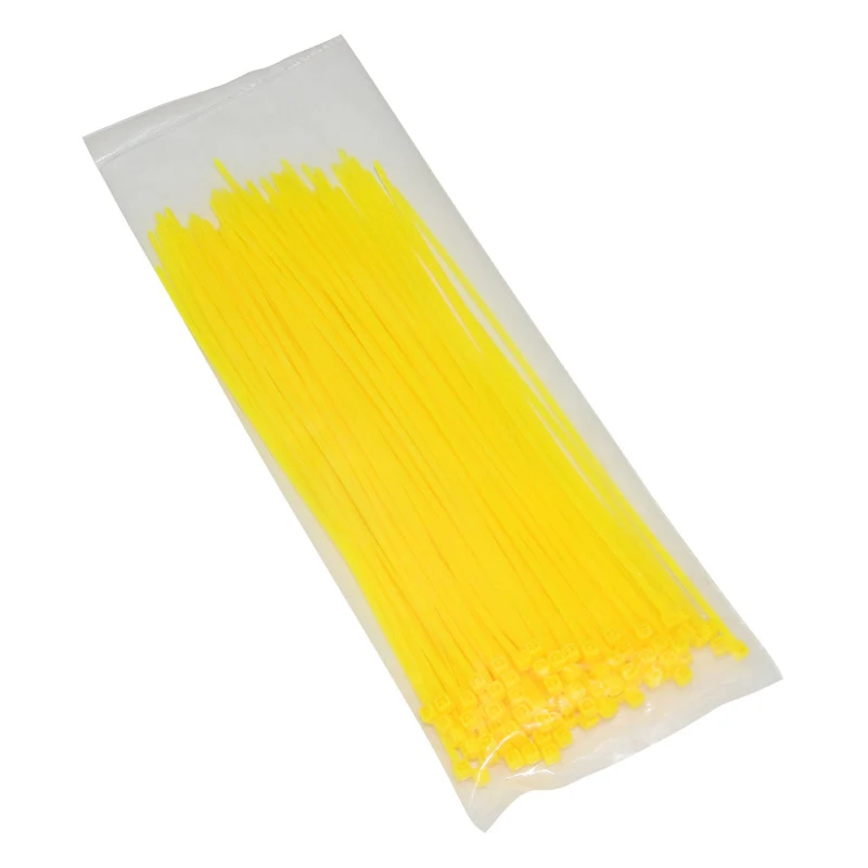 Collier De Serrage Nylon Type Rilsan 2,5X200 mm Jaune Fluo (Vendu Par 100) -P2R-