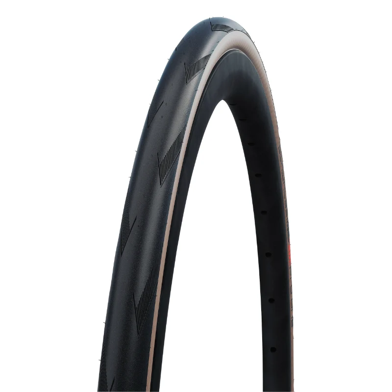 Pneu Route 700 X 25 Schwalbe Pro One Super Race Noir-Beige Tubeless Ready Ts (25-622) Renfort V-Guard Addix - Technologie Sans Crochet Pour Giant - Zipp