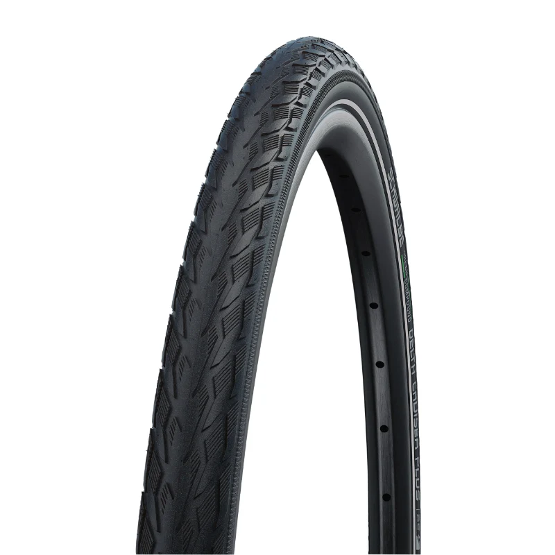 Pneu VTC Urbain 700 X 38 Schwalbe Delta Cruiser Plus Noir Tr (40-622) Renfort Green Guard Flanc Reflex
