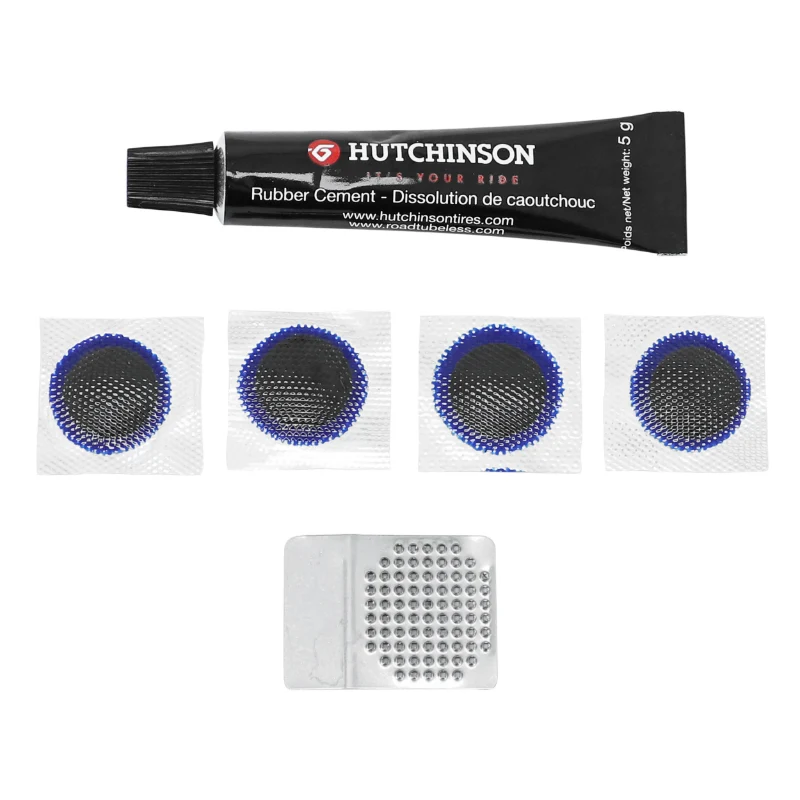 Kit Réparation Pneu Tubeless Route Hutchinson Par L'Intérieur Avec Rustines - Boite (Colle 3G + 4 Patchs 17 mm)
