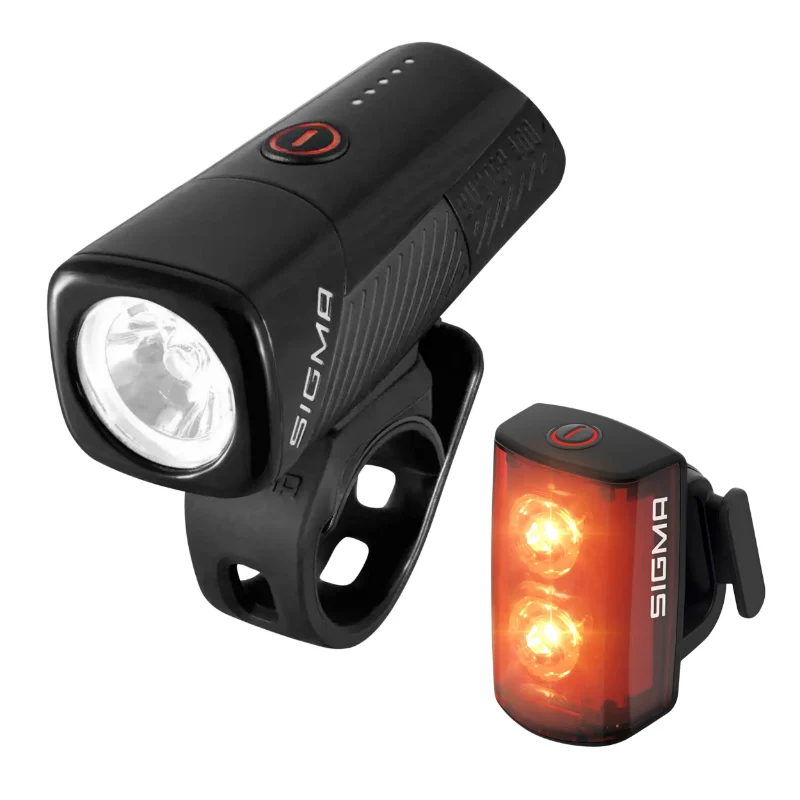 Éclairage Vélo Usb Kit Sigma Buster 400 Lumen -Buster Rl80 (Autonomie Avant 9H-Arrière 8H Jusqu'A 12H Mode Flash) Noir - Homologué - Adapte L'Éclairage En Fonction De La Luminosite