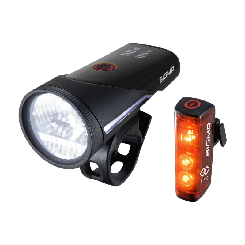 Éclairage Vélo Usb Kit Sigma Aura 100 Lux-Blaze Link (Autonomie 3H Mode Standard Et 12H Mode Eco) Noir - Homologué - Adapte L'Éclairage En Fonction De La Luminosite