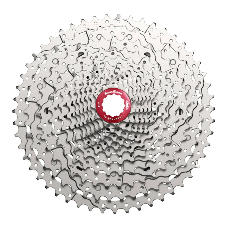 Cassette 12V. Sunrace Mz800 11-51 VTT Compatible Shimano Metallic Argent (Livre En Boite) (11-13-15-17-19-21-24-28-33-39-45-51)