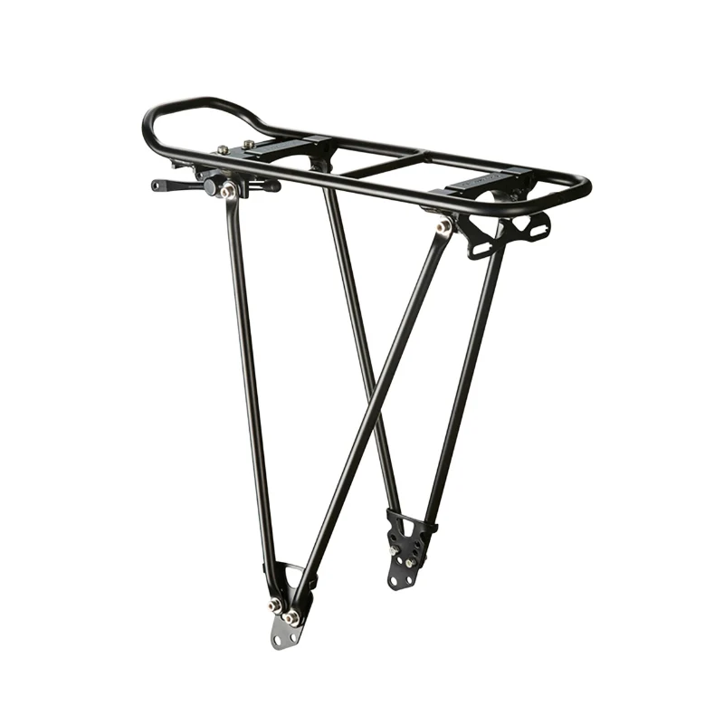 Porte Bagage Vélo Arrière A Tringles Racktime Fold It Noir Réglable 24-29" Compatible Systeme Racktime -Poids Maxi 25 Kg