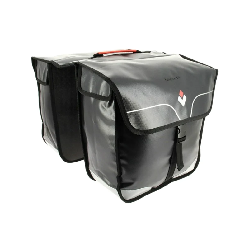Sacoche Arrière Vélo Double Rigide Hapo.G 32L Noir Waterproof Fixation Velcros Sur Porte Bagage