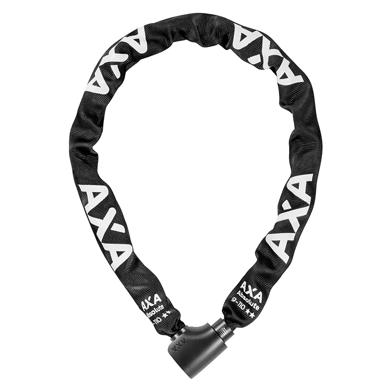 Antivol Vélo Chaîne A Clé Axa Absolute Diam 8 mm L1.10M Noir - Niveau Protection Eleve Pour Vélo Électrique - Sécurité Niveau 9-15