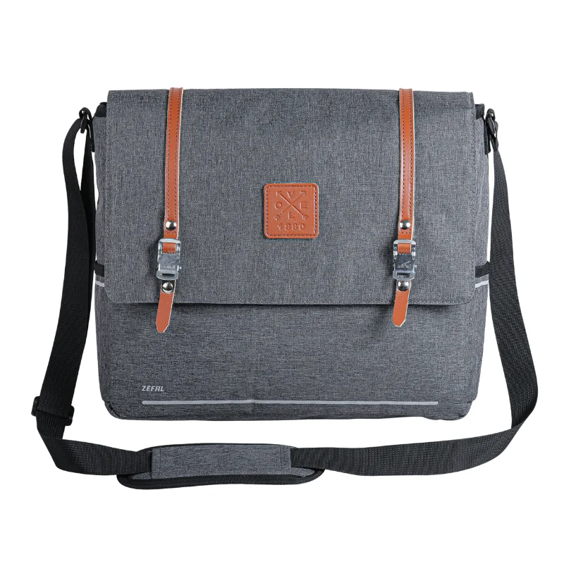 Sacoche Arrière Vélo Laterale Zefal Urban Messenger Étanche 11L Gris - (35X13X30 cm) - Fabrique En Materiau Recycle