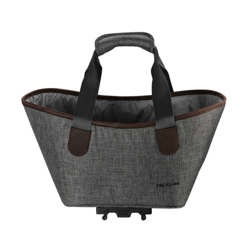 Panier-Sac A Main Vélo Racktime Agnetha Gris Fixation Porte Bagage (L 34 cm X L 26 cm X H 37 cm) - Compatible Systeme Racktime Snapit
