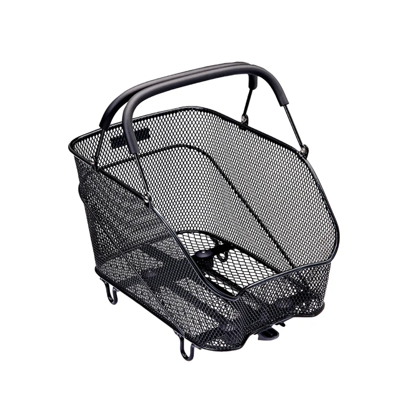 Panier Arrière Fil Acier Racktime Bask It Trunk Noir Avec Anse Sur Porte Bagage (39X26X27 cm) - Compatible Systeme Racktime Snapit