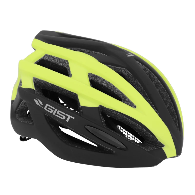 Casque Vélo Adulte Gist Route Planet Noir-Jaune Mat In-Mold Taille 58-62 Réglage Molette 212 G