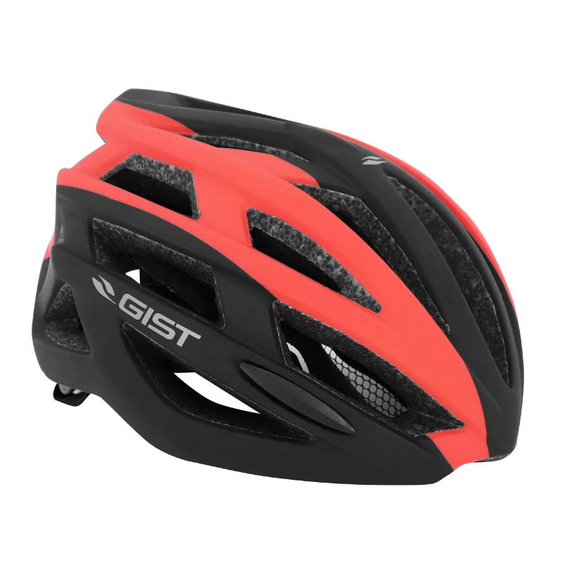 Casque Vélo Adulte Gist Route Planet Noir-Rouge Mat In-Mold Taille 58-62 Réglage Molette 212 G