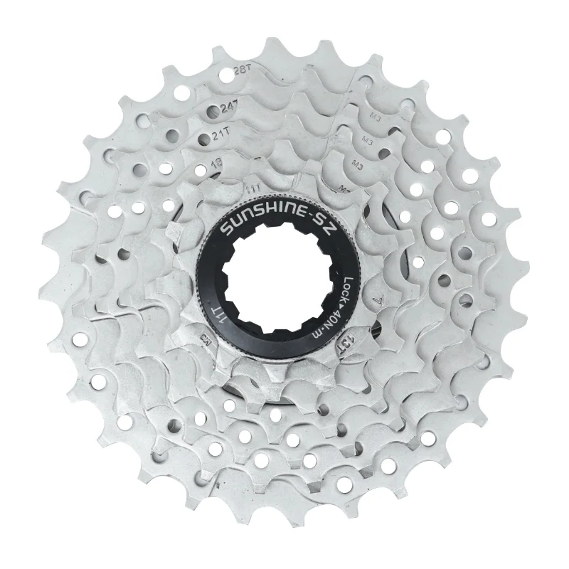 Cassette 7V. P2R 11-28 Pour Shimano-Sram VTT Argent (11-13-15-18-21-24-28)
