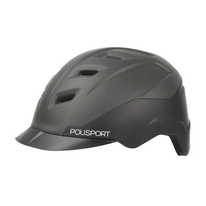 Casque Vélo Urbain-City Adulte Polisport E Urbain-City Noir-Gris Taille 58-61 System Quick Lock