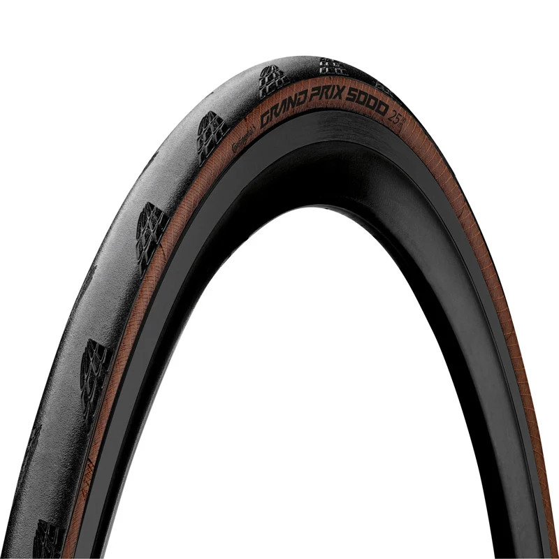 Pneu Route 700 X 25 Continental Grand Prix 5000 Noir Flanc Marron Ts (25-622) -Gp5000-