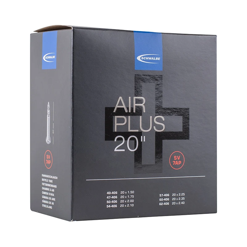 Chambre A Air Vélo 20 X 1.50-2.35 Schwalbe Air Plus Renforcé Valve Alu Presta (40-406 À 54-428) (Sv7Ap)