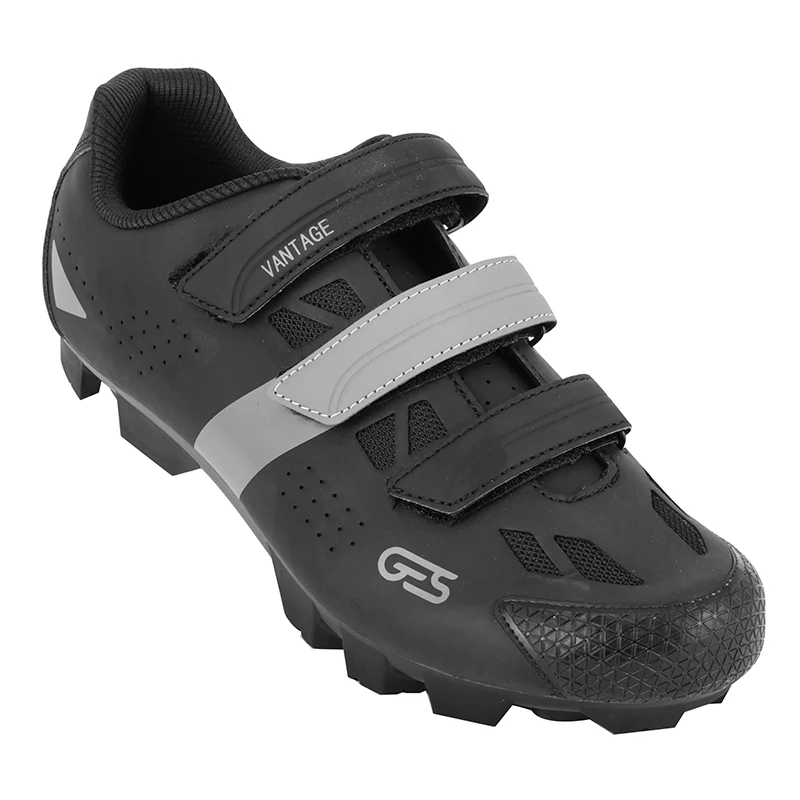 Chaussure VTT Ges Vantage2 Noir-Gris T42 Fixation 3 Velcros Compatible SPD (Paire)