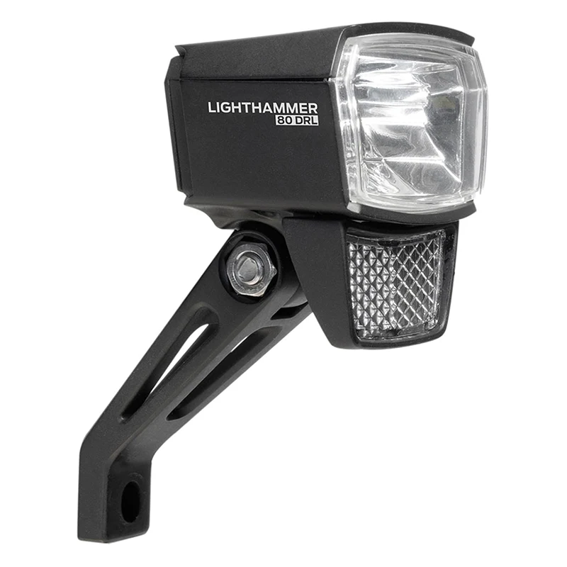 Éclairage Vélo VAE - E-Bike Avant Sur Fourche Trelock Ls 830-T Ligthammer 6-12V 80Lux Noir - Pour Voir A 100 M Et Visible A 5,5 Km -Homologation Stvzo