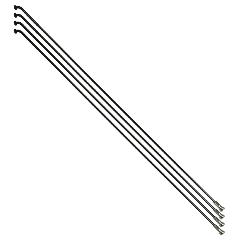 Rayon Renforcé INOX Noir 2,0 mm Avec Tête Coudée En 2,3 mm L 282 mm Sapim Avec Écrou (Vendu Par 4)