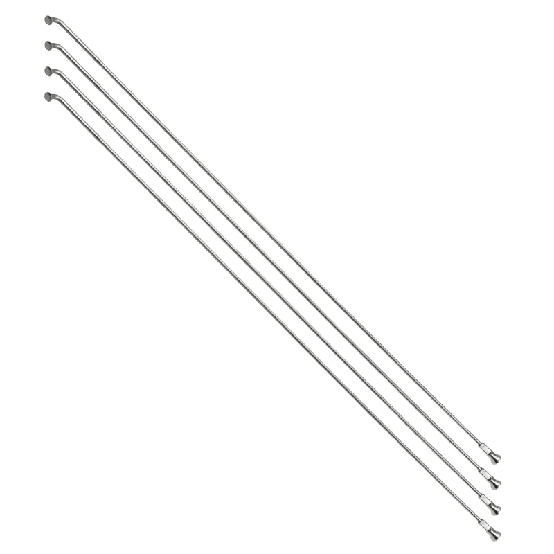 Rayon Renforcé INOX Argent 2,0 mm Avec Tête Coudée En 2,3 mm L 285 mm Avec Écrou (Vendu Par 4)
