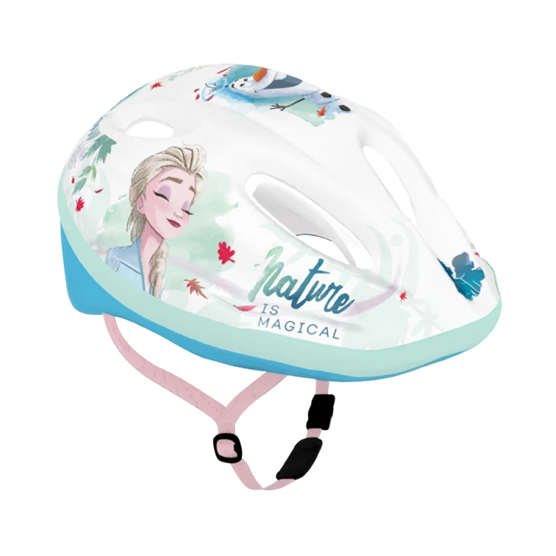Casque Vélo Enfant Disney V2 Frozen Blanc Avec Molette Réglage Taille 52-56 (Vendu Sur Carte)