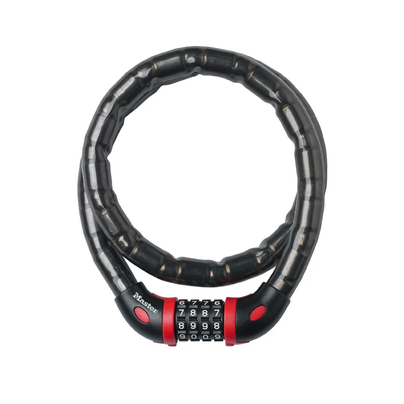 Antivol Vélo Articule A Combinaison - Code Masterlock Diam 18 mm L 1 M Noir - Niveau Sécurité 7