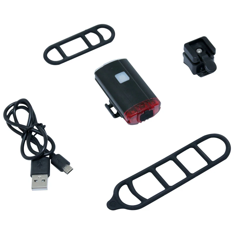 Éclairage Vélo Usb Avant - Arrière P2R LED 200 Lumen (Avant) Pour Casque 3 Modes (Autonomie 2H-5H)