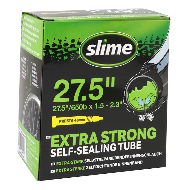 Chambre A Air Vélo 27.5 X 2.00-2.40 Slime Valve Presta Obus Demontable Avec Liquide Anti-Crevaison