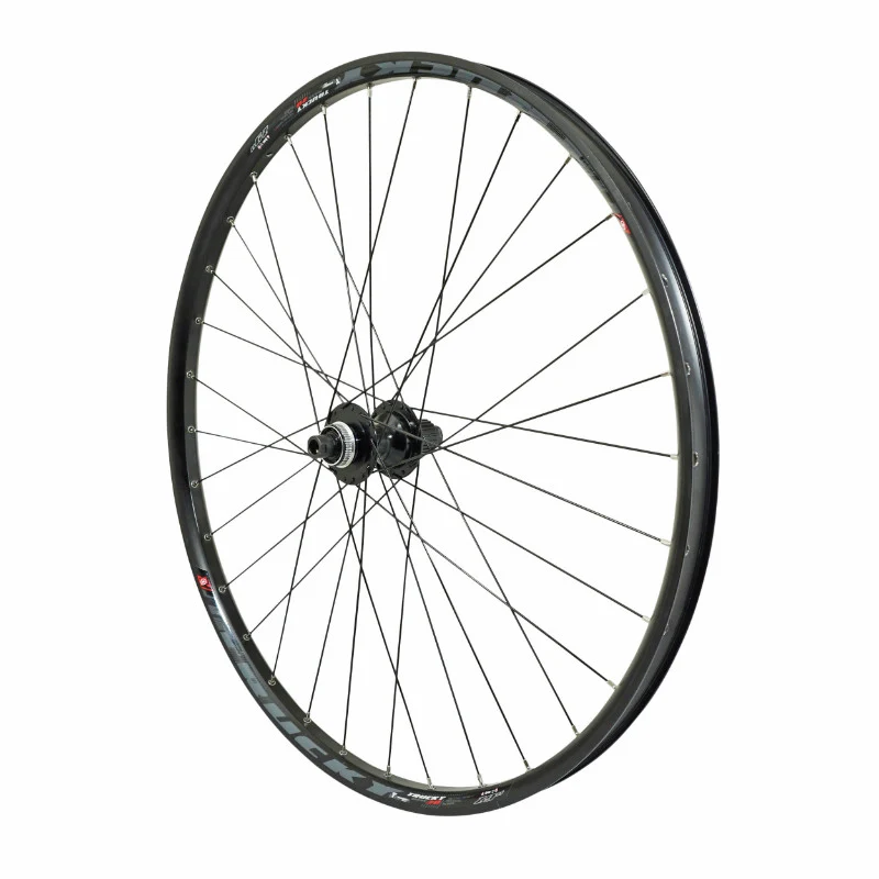 Roue VTT Disque 29" Trucky 30 Tubeless Ready Arrière Centerlock Noir Moyeu Shimano Tc500 Cassette Microspline 12V Axe Traversant 12-142 Jante 30C 32 Rayons