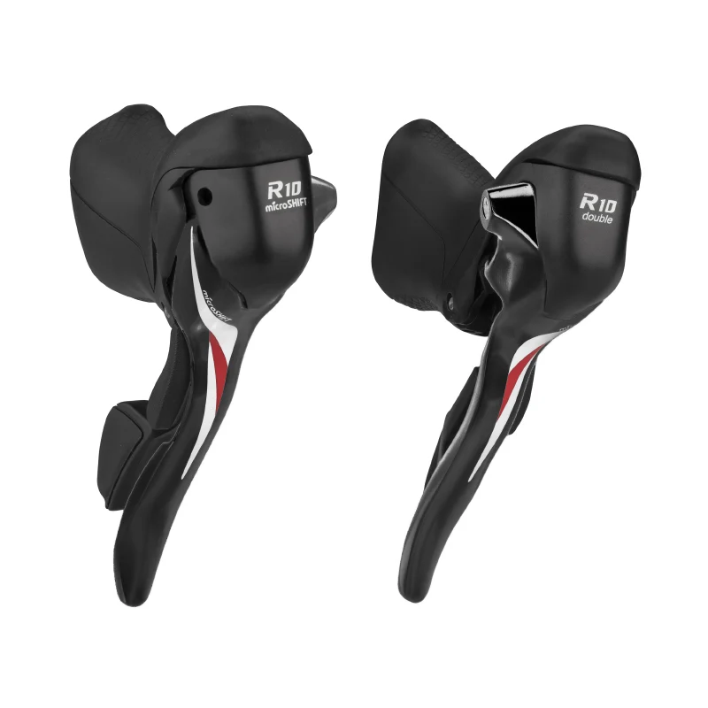 Levier-Manette Route Patin Microshift 10V. Double Alu Noir Compatible Shimano (Paire Sachet Pour Atelier) Sauf Tiagra 4700
