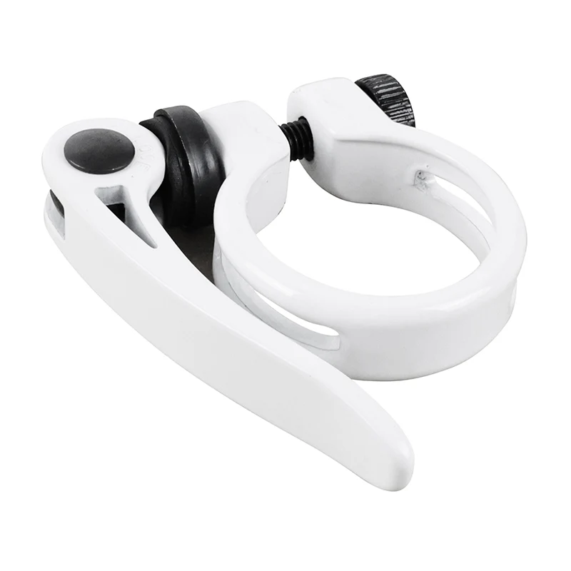 Collier Serrage Tige De Selle Rapide Newton Alu Blanc Diam. 34,9 mm (Sur Carte)