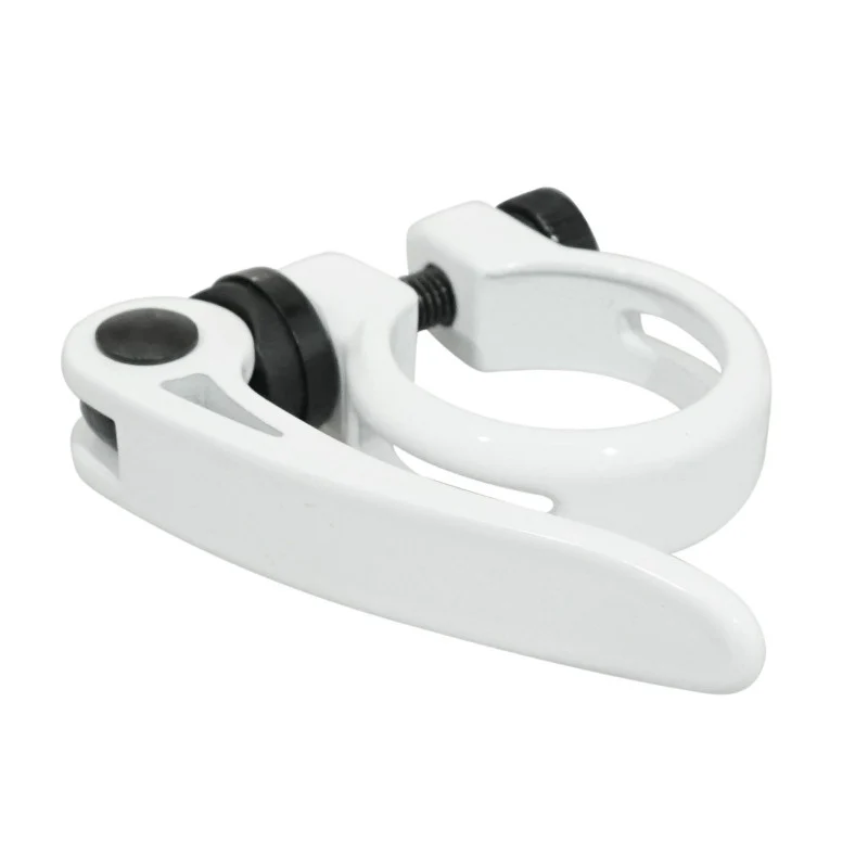 Collier Serrage Tige De Selle Rapide Newton Alu Blanc Diam. 28,6 mm (Sur Carte)
