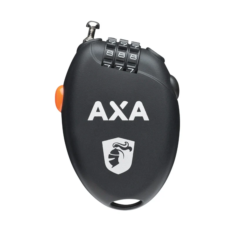 Antivol Vélo Câble A Combinaison - Code Axa Roll Noir L750 mm Diam 1.6 mm
