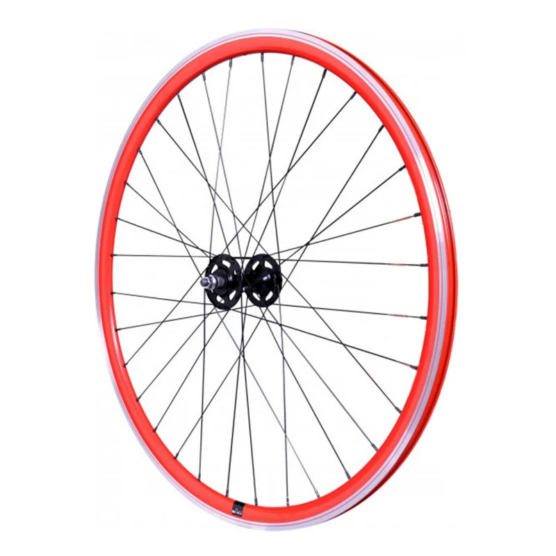 Roue Route - Fixie Patin P2R Rouge Avant Avec Écrous Jante 17C Profil 28 mm