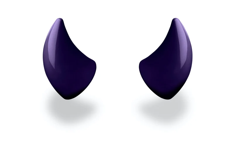 Helmet Flair MagNeatOhz: Small Purple Devil Horns for Helmet