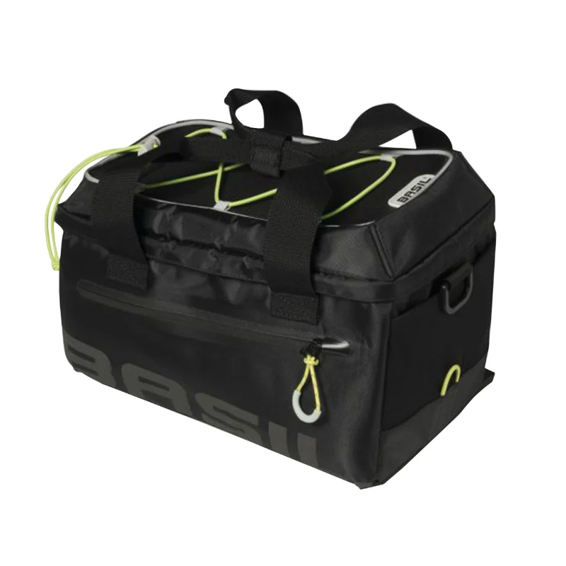 Sacoche Arrière Vélo Trunkbag Basil Miles 7L Noir (Fixation Sur Porte Bagage) Waterproof (21X32X19 cm)