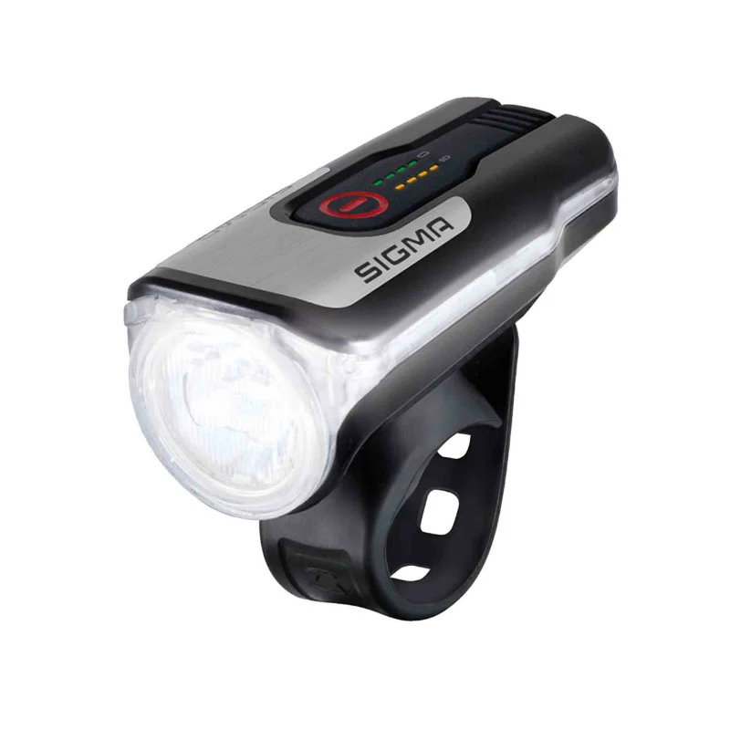 Éclairage Vélo Usb Avant Sigma Aura 80 Lux (Autonomie 4H Mode Standard, 6H Mode Medium Et 15H Mode Eco) Noir - Homologué - Adapte L'Éclairage En Fonction De La Luminosite