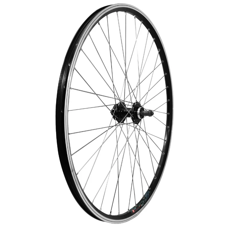 Roue VTT Disque Blocage 29" P2R Arrière Noir Double Paroi Moyeu Disque 6 Trous Pour Roue Libre (Jante Oeillets-Rayonnage INOX)