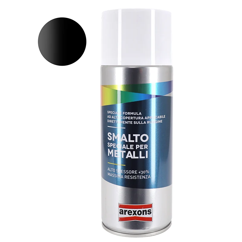 Bombe De Peinture Arexons Smalto Spécial Métal Satin Noir Intense Mat Ral 9005 Aerosol 400 Ml (3850)