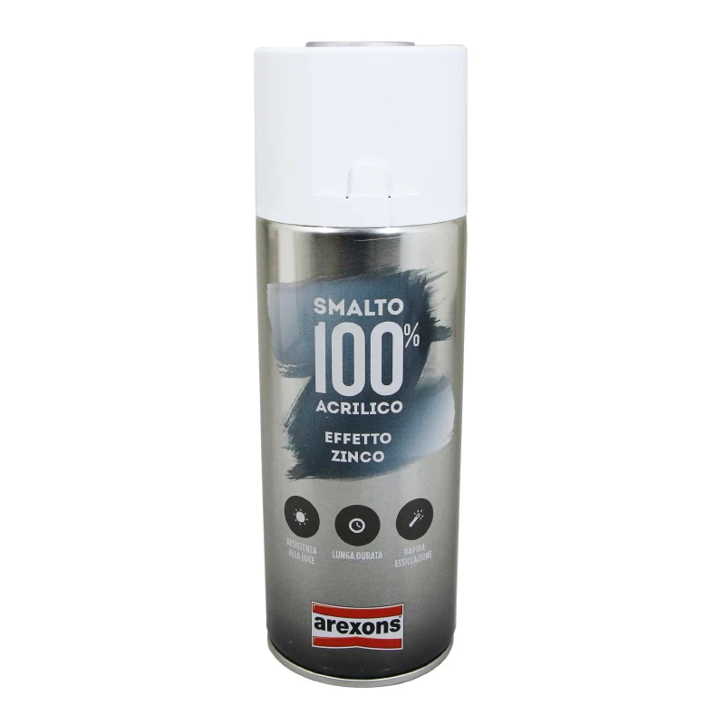 Bombe De Peinture Arexons Acrylique 100 Gris Zinc Effet Metalise Aerosol 400 Ml (3674)